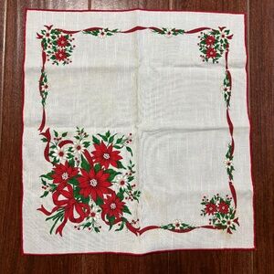 Vintage Christmas Napkin Set of 4 made in Brazil.